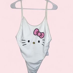 Forever 21 White Swimsuit with Pink Accents